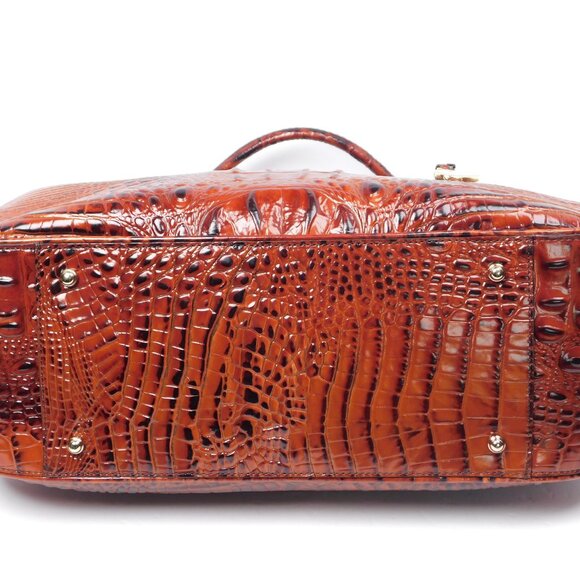 Brahmin Amy Croc Embossed Pecan Hobo/Shoulder Handbag (83125) - Picture 6 of 7